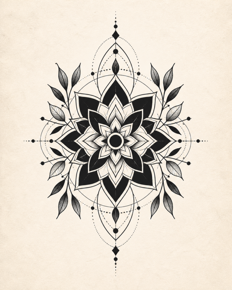 Original Tattoo Owl demo placeholder: blackwork geometric mandala flash.
