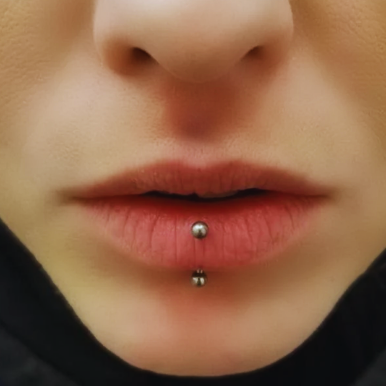 Vertical Labret Piercing